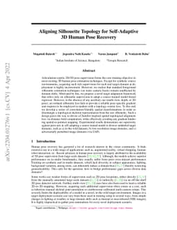 Aligning Silhouette Topology for Self-Adaptive 3D Human Pose Recovery