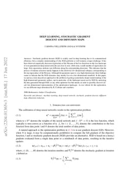 Deep learning, stochastic gradient descent and diffusion maps