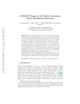 SAM-kNN Regressor for Online Learning in Water Distribution Networks