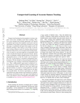 Unsupervised Learning of Accurate Siamese Tracking