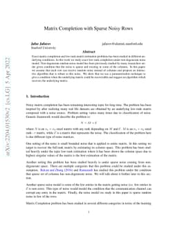 Matrix Completion with Sparse Noisy Rows