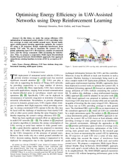 Optimising Energy Efficiency in UAV-Assisted Networks using Deep
  Reinforcement Learning