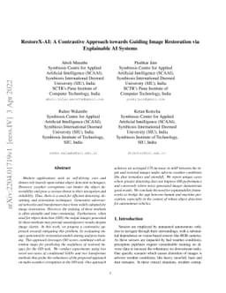 RestoreX-AI: A Contrastive Approach towards Guiding Image Restoration
  via Explainable AI Systems