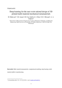 Deep learning for the rare-event rational design of 3D printed
  multi-material mechanical metamaterials