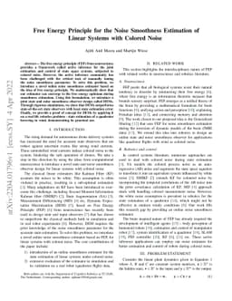 Free Energy Principle for the Noise Smoothness Estimation of Linear
  Systems with Colored Noise