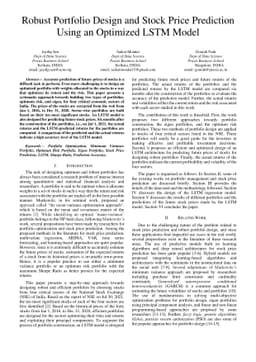 Robust Portfolio Design and Stock Price Prediction Using an Optimized
  LSTM Model