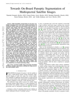 Towards On-Board Panoptic Segmentation of Multispectral Satellite Images