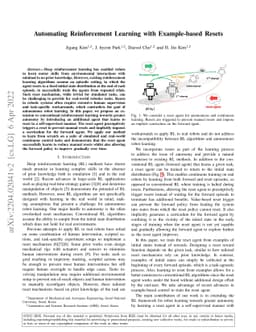 Automating Reinforcement Learning with Example-based Resets