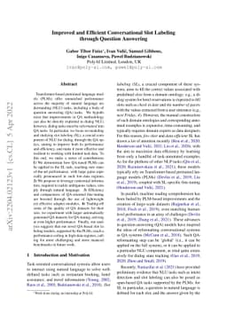 Improved and Efficient Conversational Slot Labeling through Question
  Answering