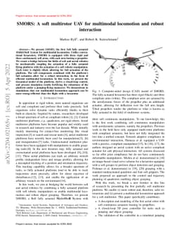 SMORS: A soft multirotor UAV for multimodal locomotion and robust
  interaction