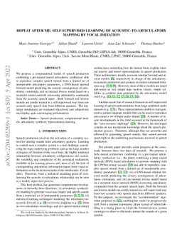 Repeat after me: Self-supervised learning of acoustic-to-articulatory
  mapping by vocal imitation