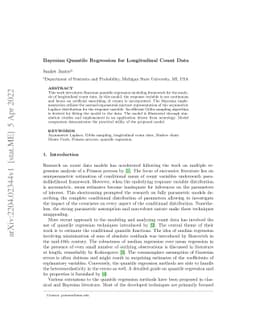 Bayesian Quantile Regression for Longitudinal Count Data