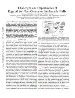 Challenges and Opportunities of Edge AI for Next-Generation Implantable
  BMIs