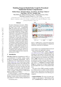 Modeling Temporal-Modal Entity Graph for Procedural Multimodal Machine
  Comprehension