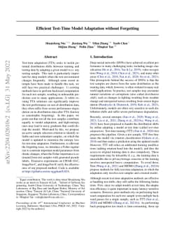 Efficient Test-Time Model Adaptation without Forgetting