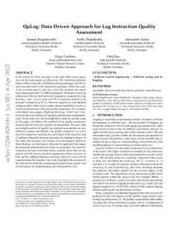 Data-Driven Approach for Log Instruction Quality Assessment