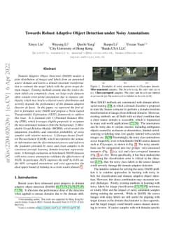 Towards Robust Adaptive Object Detection under Noisy Annotations