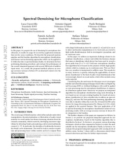 Spectral Denoising for Microphone Classification