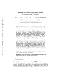 Visualizing Multidimensional Linear Programming Problems