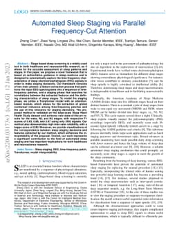 Automated Sleep Staging via Parallel Frequency-Cut Attention
