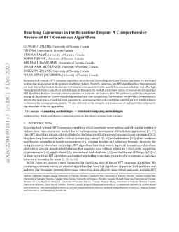 Reaching Consensus in the Byzantine Empire: A Comprehensive Review of
  BFT Consensus Algorithms