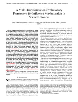 A Multi-Transformation Evolutionary Framework for Influence Maximization
  in Social Networks