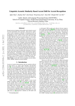 Linguistic-Acoustic Similarity Based Accent Shift for Accent Recognition