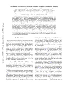 Covariance matrix preparation for quantum principal component analysis