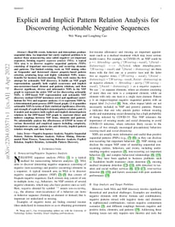 Explicit and Implicit Pattern Relation Analysis for Discovering
  Actionable Negative Sequences