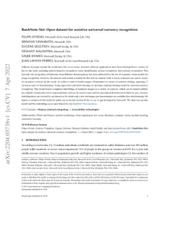 BankNote-Net: Open dataset for assistive universal currency recognition