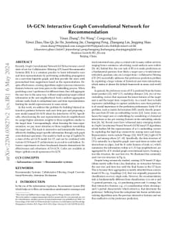 IA-GCN: Interactive Graph Convolutional Network for Recommendation