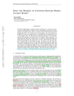 Does the Market of Citations Reward Reproducible Work?