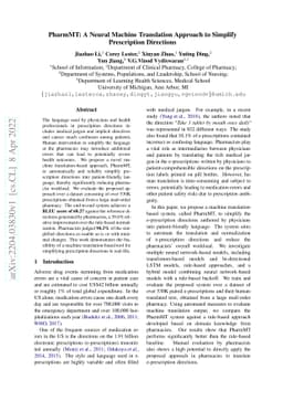 PharmMT: A Neural Machine Translation Approach to Simplify Prescription
  Directions