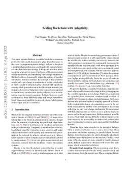 Scaling Bockchain with Adaptivity