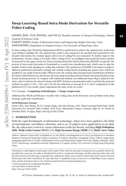 Deep Learning-Based Intra Mode Derivation for Versatile Video Coding