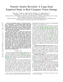 Transfer Attacks Revisited: A Large-Scale Empirical Study in Real
  Computer Vision Settings