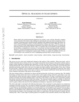 Optical tracking in team sports