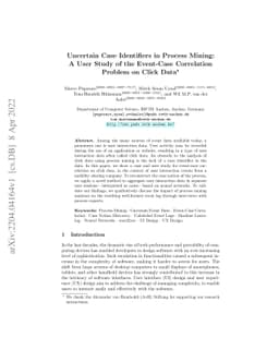 Uncertain Case Identifiers in Process Mining: A User Study of the
  Event-Case Correlation Problem on Click Data