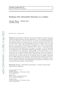 Ranking with submodular functions on a budget