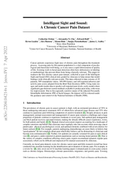Intelligent Sight and Sound: A Chronic Cancer Pain Dataset