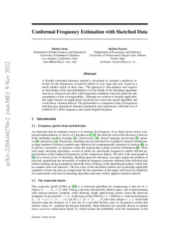 Conformal Frequency Estimation with Sketched Data