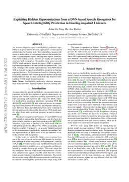 Exploiting Hidden Representations from a DNN-based Speech Recogniser for
  Speech Intelligibility Prediction in Hearing-impaired Listeners