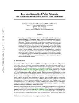 Learning Generalized Policy Automata for Relational Stochastic Shortest
  Path Problems