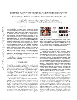 Federated Unsupervised Domain Adaptation for Face Recognition