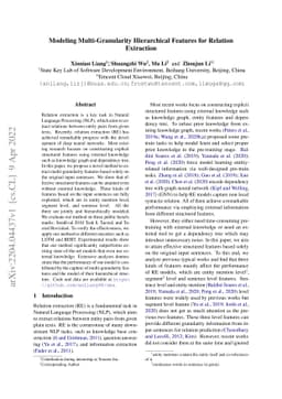 Modeling Multi-Granularity Hierarchical Features for Relation Extraction