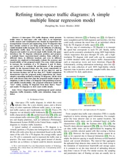 Refining time-space traffic diagrams: A simple multiple linear
  regression model