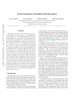 On the Exploitation of Deepfake Model Recognition
