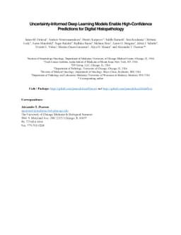Uncertainty-Informed Deep Learning Models Enable High-Confidence
  Predictions for Digital Histopathology