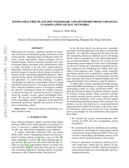 Knowledge-Free Black-Box Watermark and Ownership Proof for Image
  Classification Neural Networks