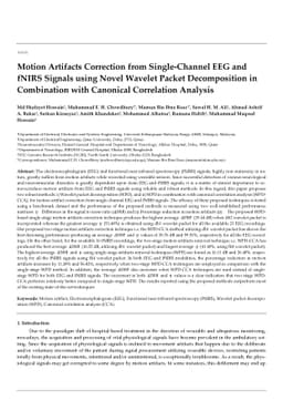 Motion Artifacts Correction from Single-Channel EEG and fNIRS Signals
  using Novel Wavelet Packet Decomposition in Combination with Canonical
  Correlation Analysis